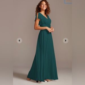 David’s Bridal: bridesmaid dress with flutter sleeve full skirt
STYLE# F20065